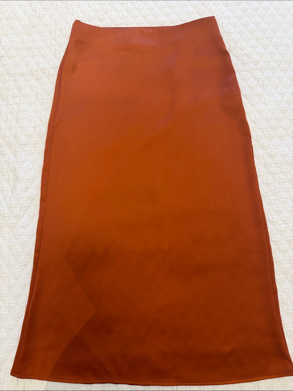 Only Satin Midi Skirt - Rust